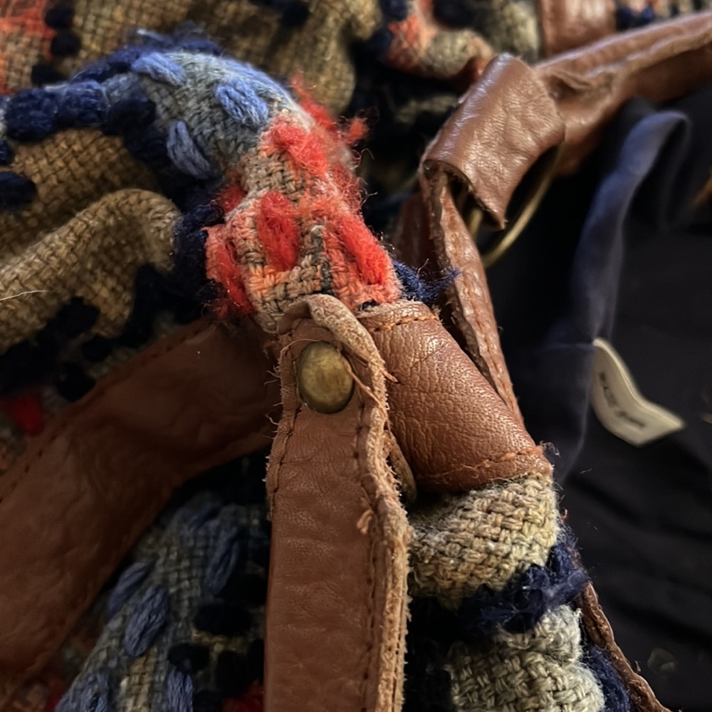 Miss Albright Floral Tapestry Bag - Blue and Red - Picture 5 of 6